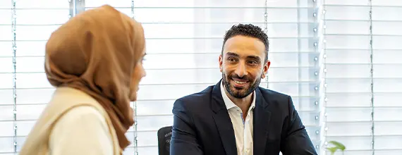Two business professionals in a meeting