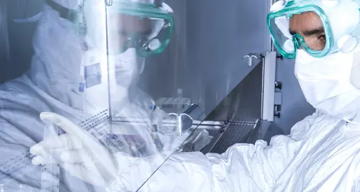 Scientist working in lab